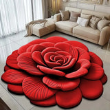 Luxury 3D Flower Floor Mat™ – Quick-Dry, Non-Slip, Stylish XXL Red