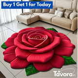 Luxury 3D Flower Floor Mat™ – Quick-Dry, Non-Slip, Stylish XXL Red