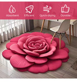 Luxury 3D Flower Floor Mat™ – Quick-Dry, Non-Slip, Stylish XXL Red